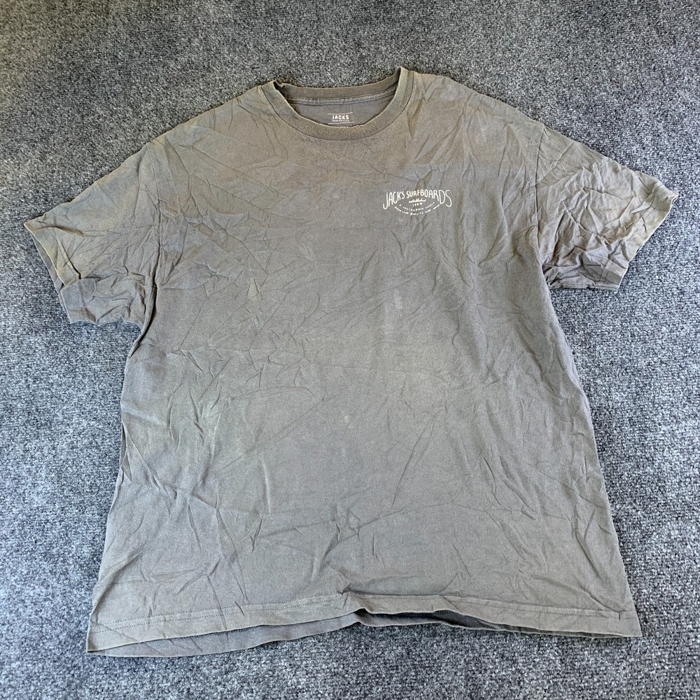 Jack's Surfboards T Shirts Mens XL Gray Graphic Crew Neck Established 1957